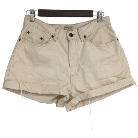 L.L. Bean Beige  cream Jean Short Shorts size 10 - Picture 1 of 14